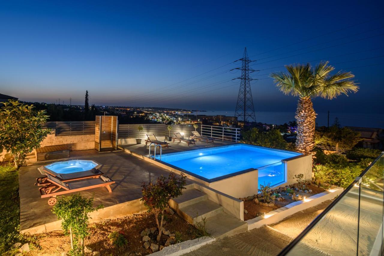 Queen'S Gem Luxury Villa - Heated Jacuzzi & Pool แอร์ซอนิสซอส ภายนอก รูปภาพ